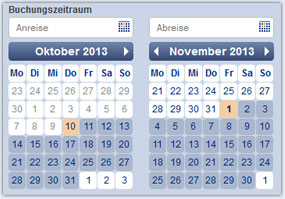 Monteurzimmer suchen - Buchungskalender und Buchungszeitraum auf mein-Monteurizmmer.de