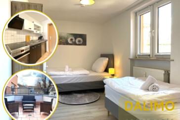 Monteurzimmer in Aschersleben - DALIMO apartments ※ Wohnung bis 9 Pers. mit Balkon & Grill