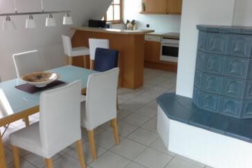 offene Küche und Esszimmer