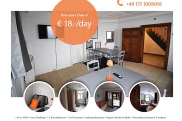 Monteurzimmer in Heilbronn - Monteurzimmer•7xSchlafzimmer•Küche•Aufenthaltsraum•FreeParking•bis zu 14.Personen