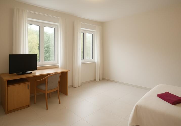 Einzelzimmer mit eigener Küche