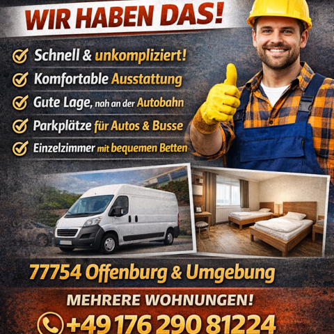 Monteurzimmer in Kehl - AB SOFORT WAS FREI! - VS Monteurzimmer  