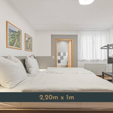 Monteurzimmer in Backnang - DOMEKY Backnang: 85m² Style, XXL-Betten & Parkplatz
