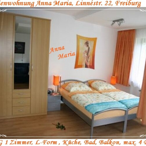 Monteurzimmer in Freiburg - Ferienwohnung Anna Maria mit getrennten Betten
